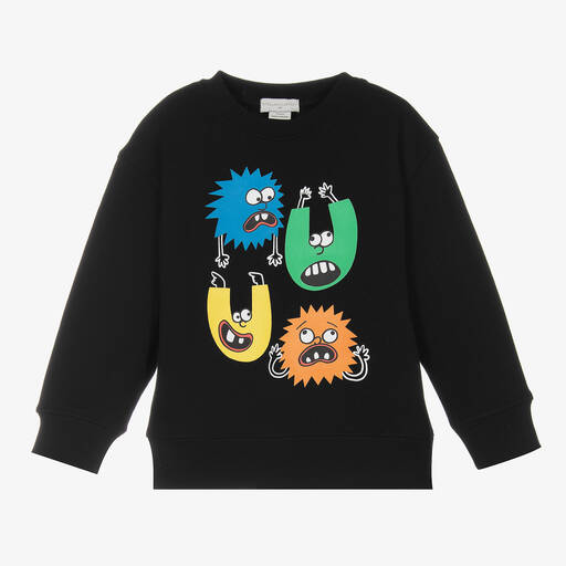 Stella McCartney Kids-Boys Black Cotton Sweatshirt | Childrensalon Outlet