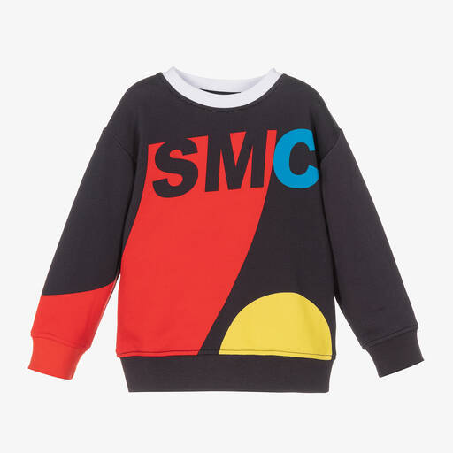 Stella McCartney Kids-سويتشيرت قطن عضوي لون أسود للأولاد  | Childrensalon Outlet