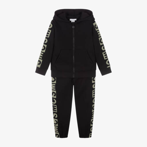 Stella McCartney Kids-Boys Black Logo Cotton Tracksuit | Childrensalon Outlet