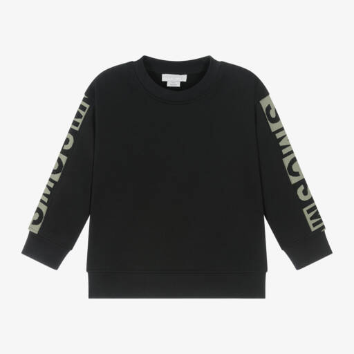 Stella McCartney Kids-Boys Black Logo Jersey Sweatshirt | Childrensalon Outlet