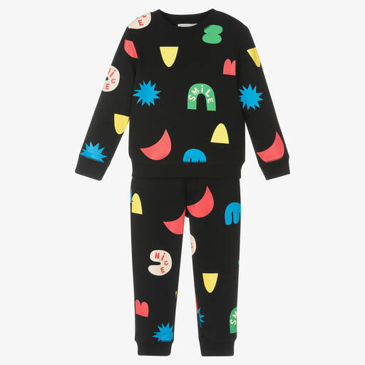 Stella McCartney Kids-Survêtement noir à formes garçon | Childrensalon Outlet