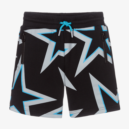 Stella McCartney Kids-Boys Black Star Cotton Shorts | Childrensalon Outlet