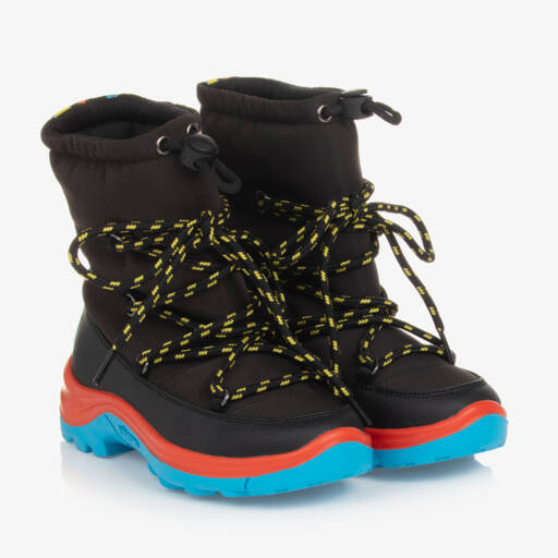 Stella McCartney Kids Ski Wear Capsule-أحذية شتوية سوداء للأولاد مع قبضة قوية | Childrensalon Outlet