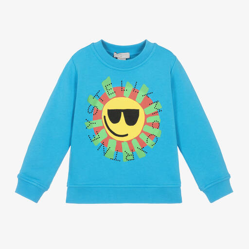 Stella McCartney Kids-Boys Blue Cotton Sun Sweatshirt | Childrensalon Outlet