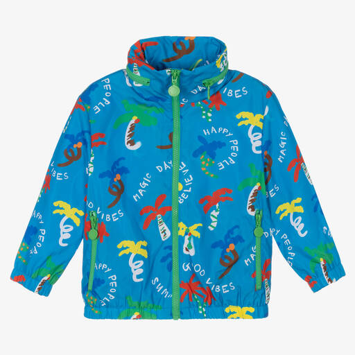 Stella McCartney Kids-Boys Blue Hooded Trees Jacket | Childrensalon Outlet