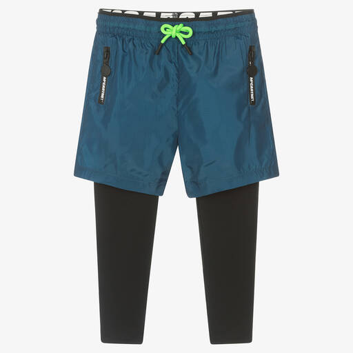 Stella McCartney Kids-Boys Blue Logo Shorts  | Childrensalon Outlet