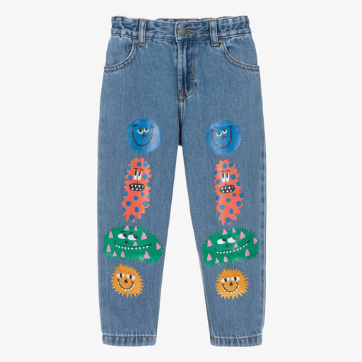 Stella McCartney Kids-جينز قطن عضوي دنيم لون أزرق للأولاد | Childrensalon Outlet