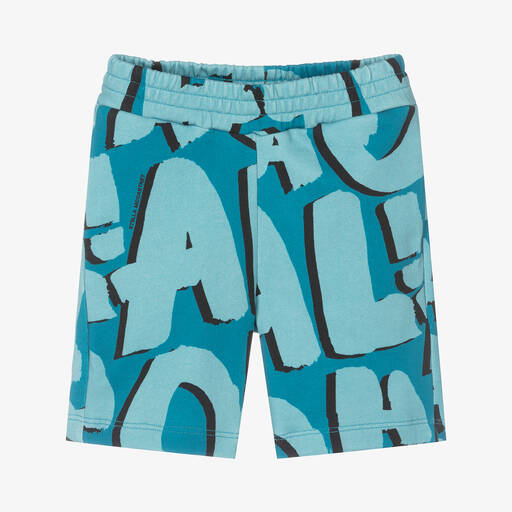 Stella McCartney Kids-Boys Blue Organic Cotton Aloha Shorts | Childrensalon Outlet