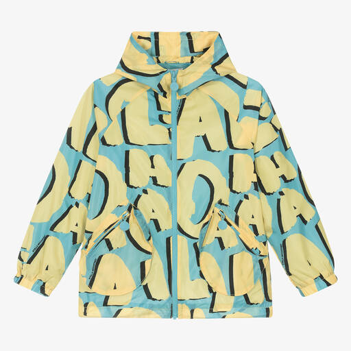Stella McCartney Kids-Boys Blue & Yellow Hooded Windbreaker Jacket | Childrensalon Outlet