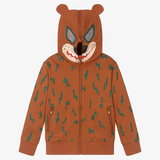 Stella McCartney Kids-Veste à capuche zippée marron Ours | Childrensalon Outlet