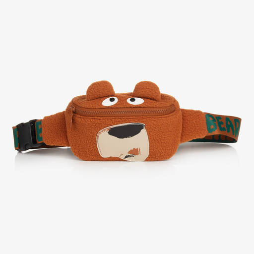 Stella McCartney Kids-Boys Brown Fleece Bear Belt Bag (17cm) | Childrensalon Outlet