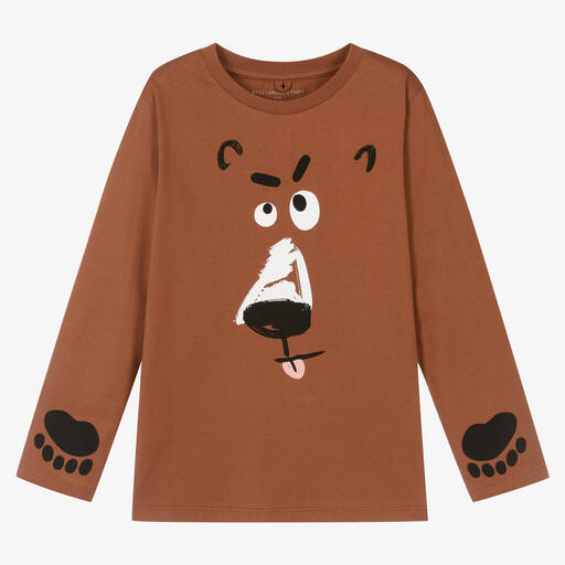 Stella McCartney Kids-Braunes Bären-Biobaumwoll-Oberteil | Childrensalon Outlet