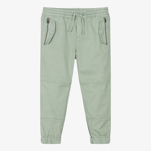 Stella McCartney Kids-Pantalon vert en sergé de coton | Childrensalon Outlet