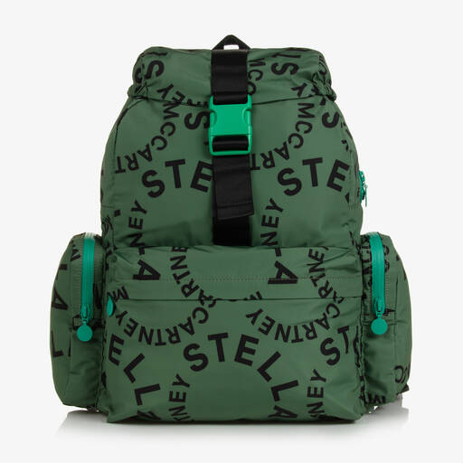 Stella McCartney Kids-Зеленый рюкзак с надписями для мальчиков (45см) | Childrensalon Outlet