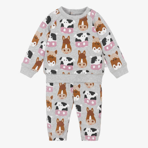 Stella McCartney Kids-بدلة رياضية أطفال ولادي قطن عضوي لون رمادي | Childrensalon Outlet