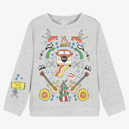 Stella McCartney Kids-Graues Kirmes-Baumwoll-Sweatshirt | Childrensalon Outlet
