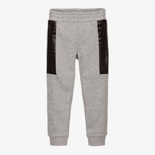 Stella McCartney Kids-Серые хлопковые джоггеры для мальчиков | Childrensalon Outlet
