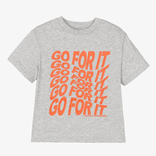 Stella McCartney Kids-Boys Grey Cotton T-Shirt | Childrensalon Outlet