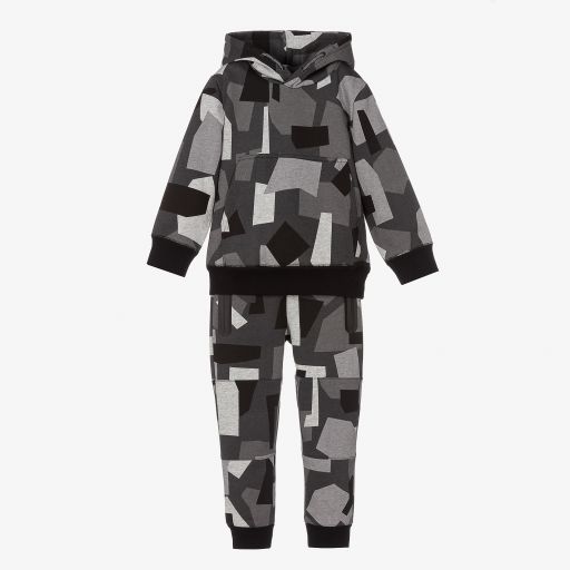 Stella McCartney Kids-Серый спортивный костюм из хлопка для мальчиков | Childrensalon Outlet