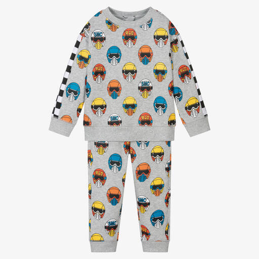 Stella McCartney Kids-تراكسوت قطن عضوي لون رمادي للأولاد | Childrensalon Outlet