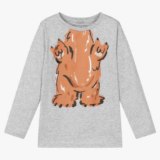 Stella McCartney Kids-Graues Bären-Baumwolloberteil | Childrensalon Outlet