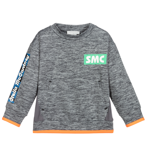 Stella McCartney Kids-Boys Grey Sports Sweatshirt | Childrensalon Outlet