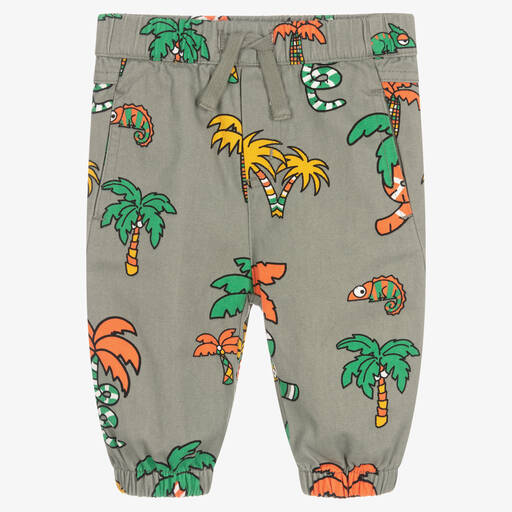 Stella McCartney Kids-Khakigrüne Hose mit Dschungel-Print | Childrensalon Outlet