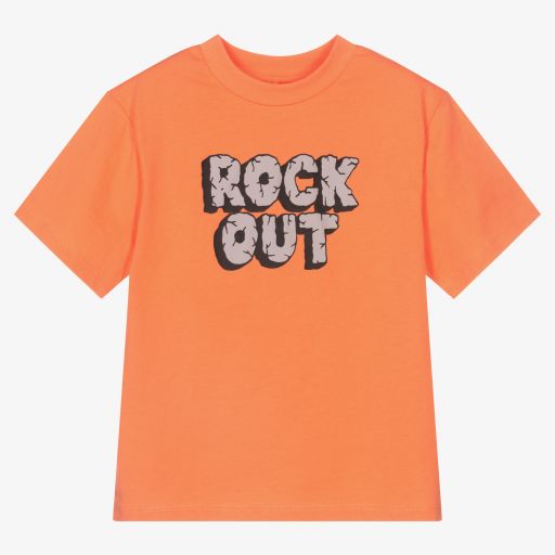Stella McCartney Kids-Boys Orange Cotton T-Shirt | Childrensalon Outlet