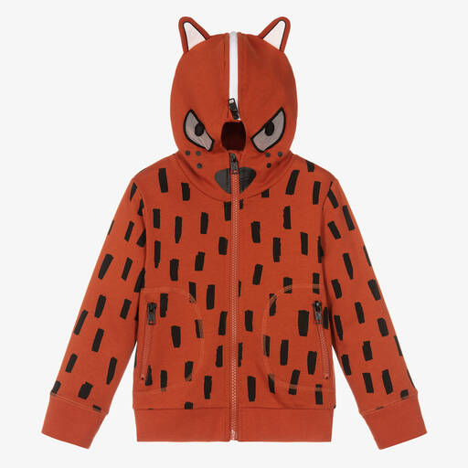 Stella McCartney Kids-Оранжевая худи на молнии Лиса | Childrensalon Outlet