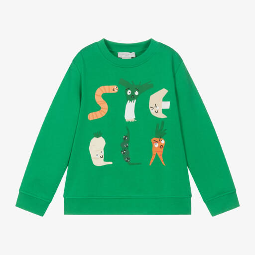 Stella McCartney Kids-Boys Organic Green Sweatshirt | Childrensalon Outlet