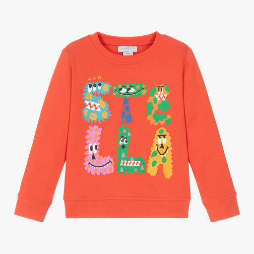 Stella McCartney Kids-Boys Red Cotton Monster Sweatshirt | Childrensalon Outlet