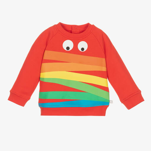 Stella McCartney Kids-Boys Red Cotton Sweatshirt | Childrensalon Outlet