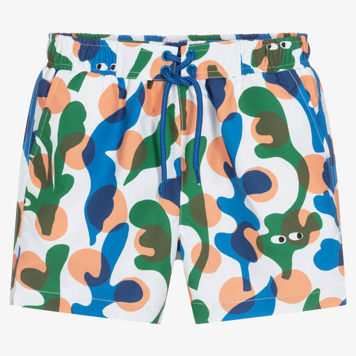 Stella McCartney Kids-Boys Seaweed Print Swim Shorts | Childrensalon Outlet