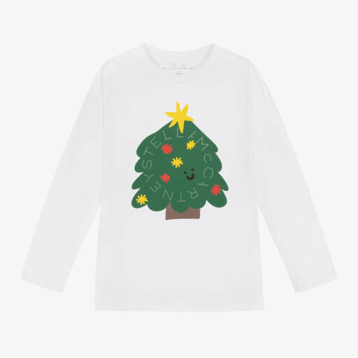 Stella McCartney Kids-Boys White Christmas Tree Top | Childrensalon Outlet