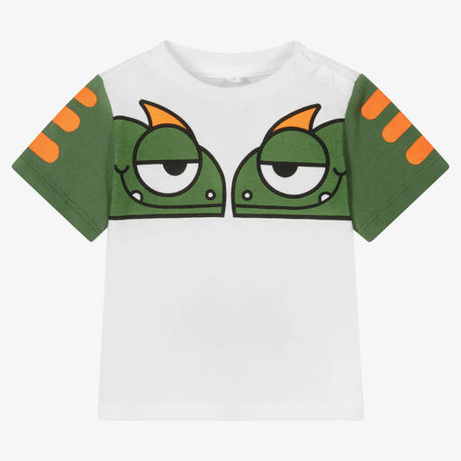 Stella McCartney Kids-Boys White Cotton Gecko T-Shirt | Childrensalon Outlet