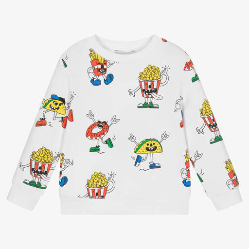 Stella McCartney Kids-Boys White Organic Cotton Sweatshirt | Childrensalon Outlet