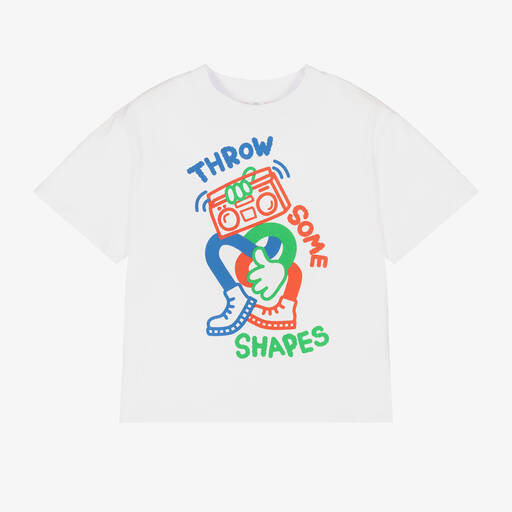 Stella McCartney Kids-Boys White Organic Cotton T-Shirt | Childrensalon Outlet