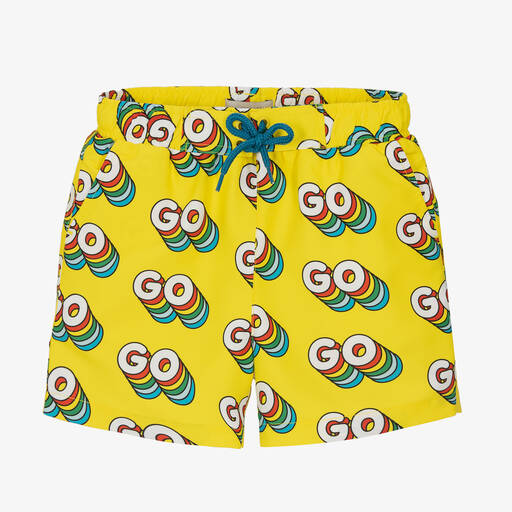 Stella McCartney Kids-Boys Yellow Swim Shorts | Childrensalon Outlet