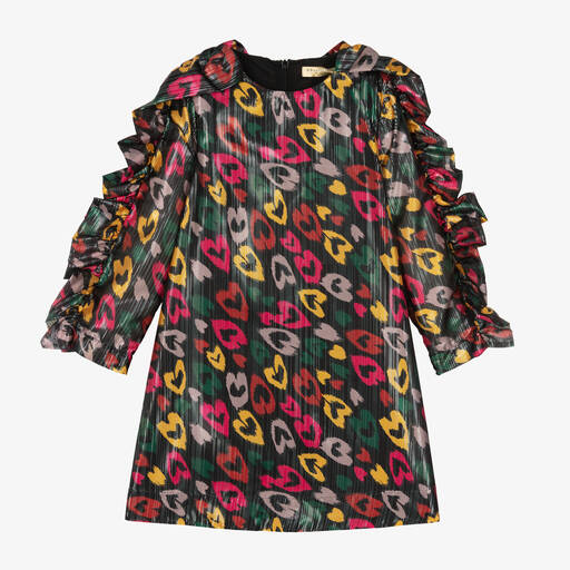 Stella McCartney Kids-Черное платье с абстрактным принтом | Childrensalon Outlet