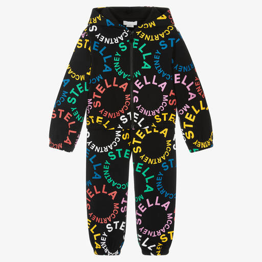 Stella McCartney Kids-Girls Black Cotton Tracksuit | Childrensalon Outlet
