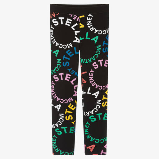 Stella McCartney Kids-Girls Black Organic Cotton Leggings | Childrensalon Outlet