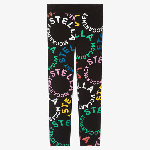 Stella McCartney Kids-Черные легинсы из органического хлопка для девочек | Childrensalon Outlet