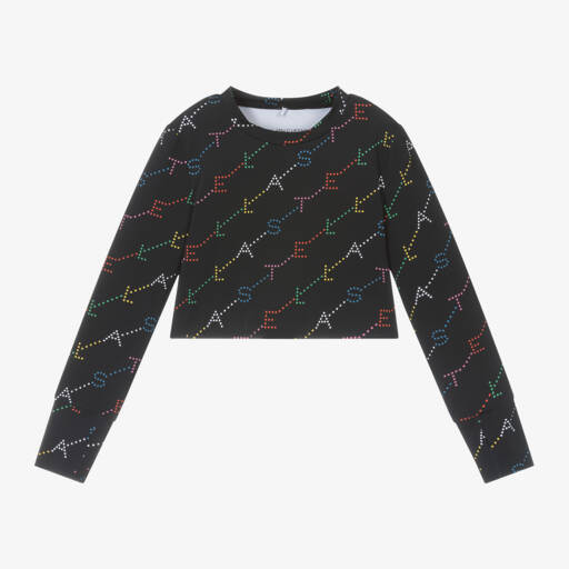 Stella McCartney Kids-Girls Black Performance Top with UPF | Childrensalon Outlet