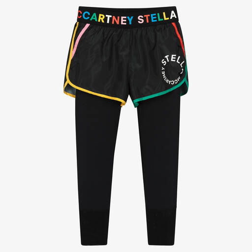 Stella McCartney Kids-Girls Black Sport Shorts & Leggings | Childrensalon Outlet