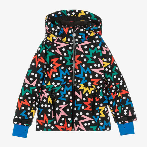Stella McCartney Kids-Черная лыжная куртка со звездами | Childrensalon Outlet