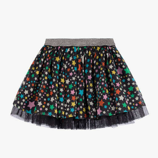 Stella McCartney Kids-Girls Black Starry Chiffon Skirt | Childrensalon Outlet