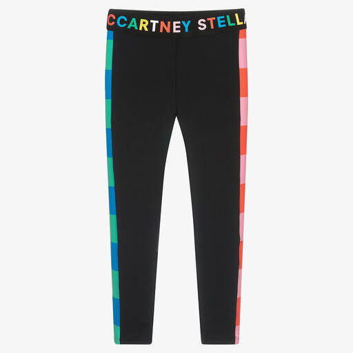Stella McCartney Kids-Girls Black Stripe Leggings | Childrensalon Outlet