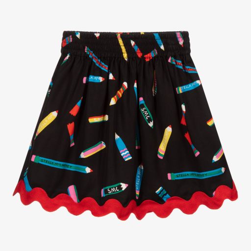 Stella McCartney Kids-تنورة تانسيل لون أسود | Childrensalon Outlet