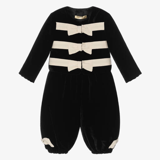 Stella McCartney Kids-Girls Black Velvet Trouser Set | Childrensalon Outlet