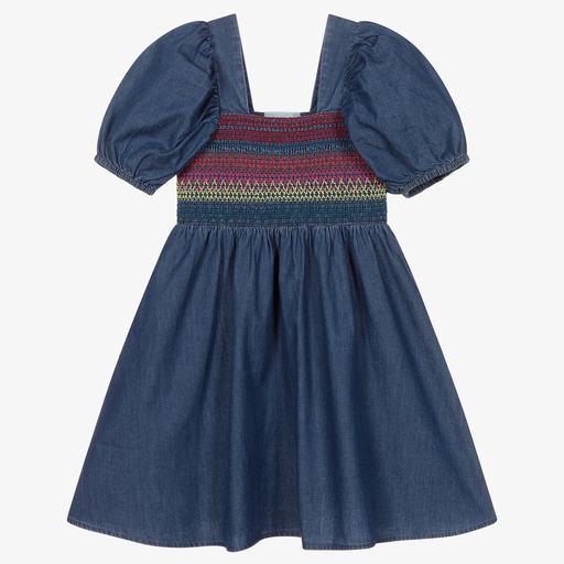 Stella McCartney Kids-Girls Blue Chambray Dress | Childrensalon Outlet